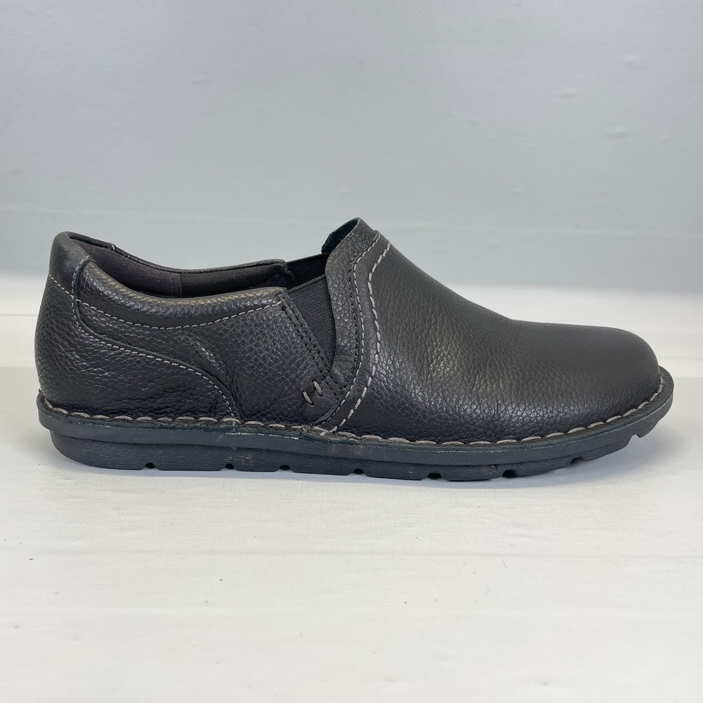 Clarks Janice Barrie Loafers Womens Size 7.5 M Black Leather Slip On Shoes